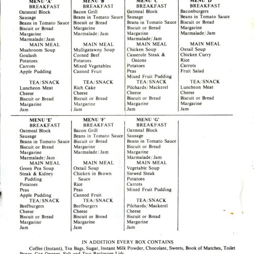 ROC Ration Menu
